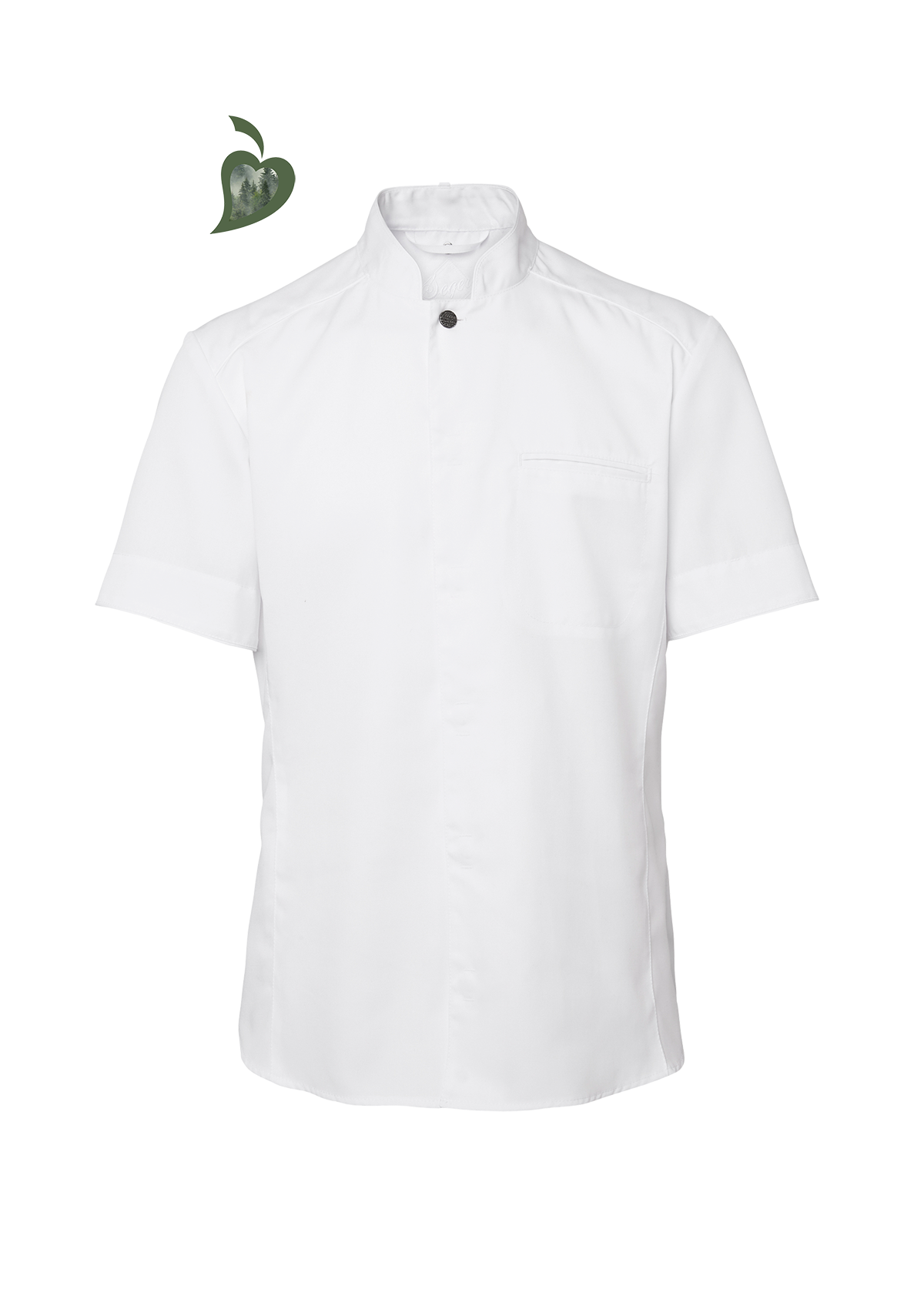 Men's Chef Shirt In Fine Quality Slim-Fit Short Sleeves | Segers