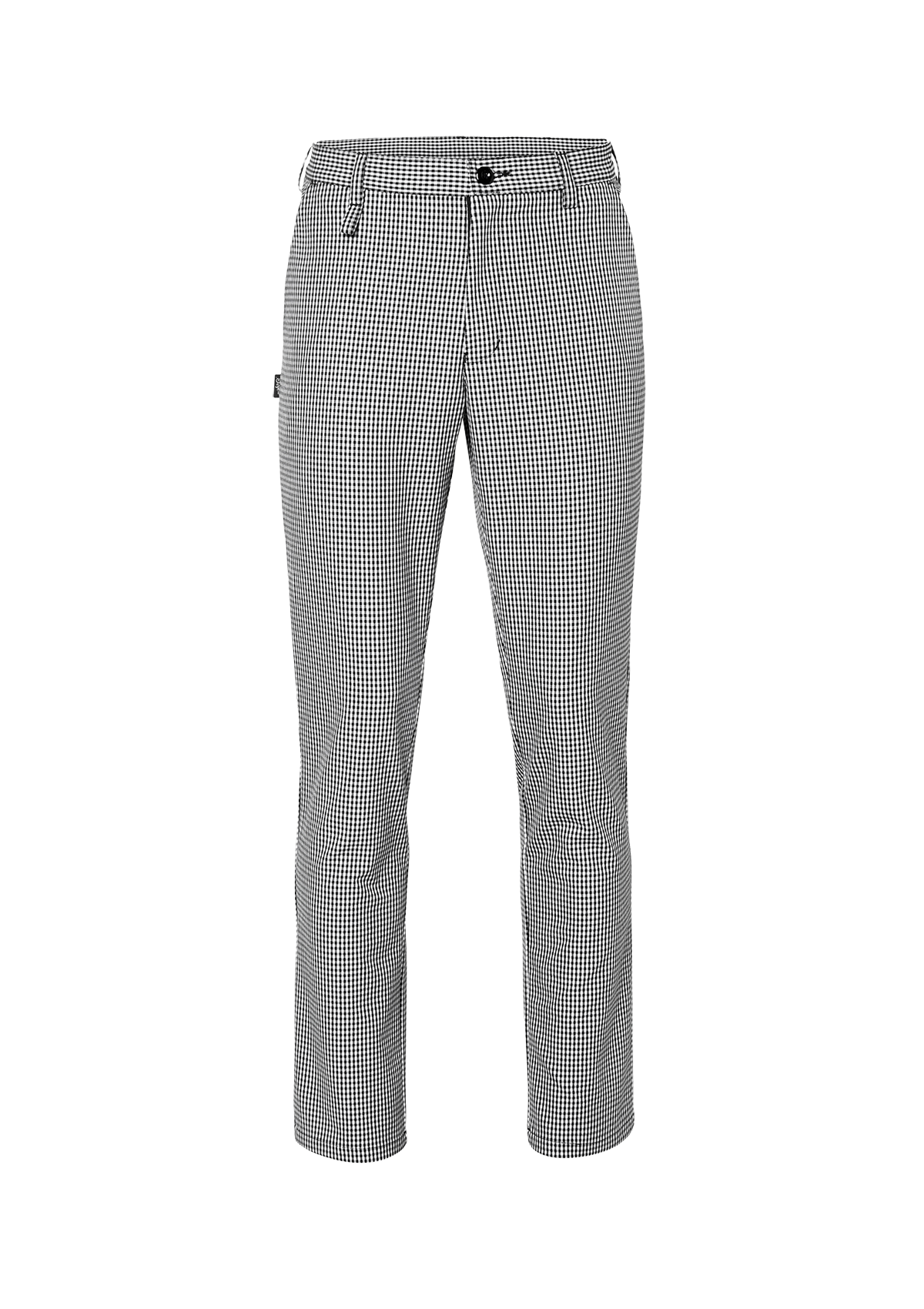 Men's Chef Pants in Black Pepita with Smooth Front | Segers