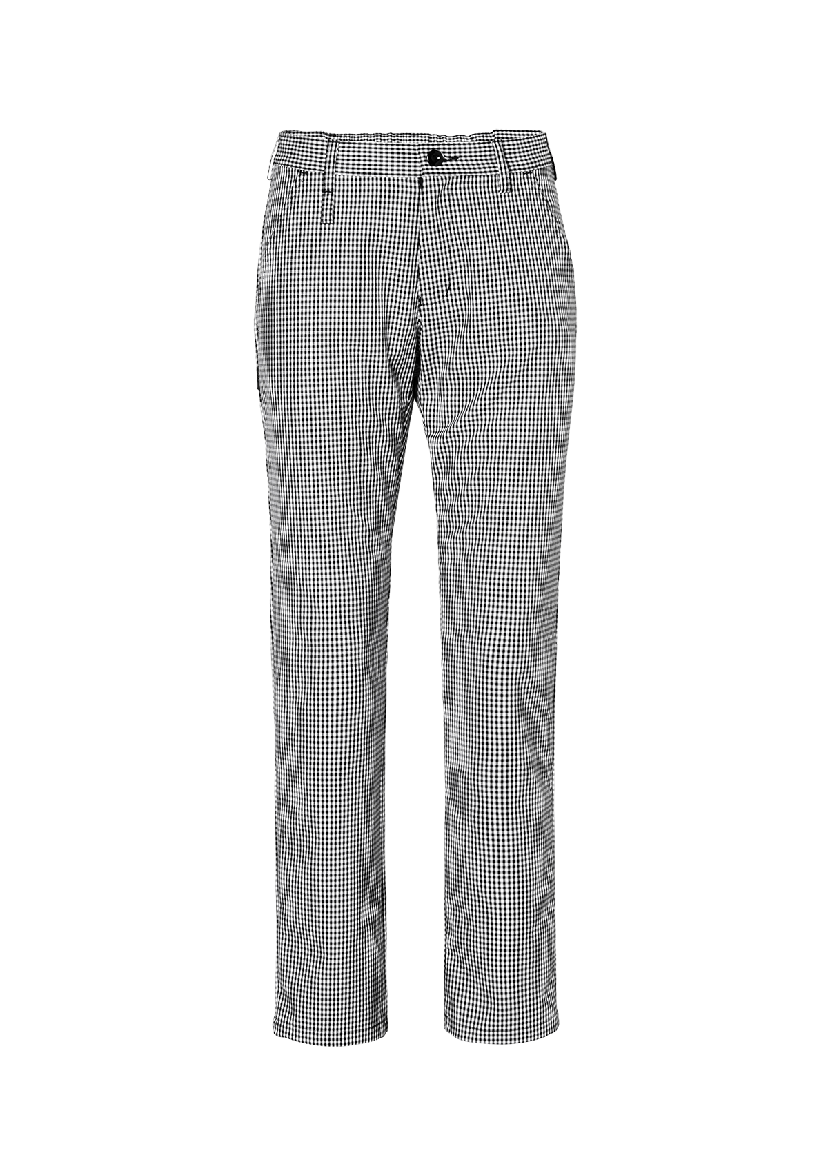 Women's Chef Pants in Black Pepita with Smooth Front | Segers